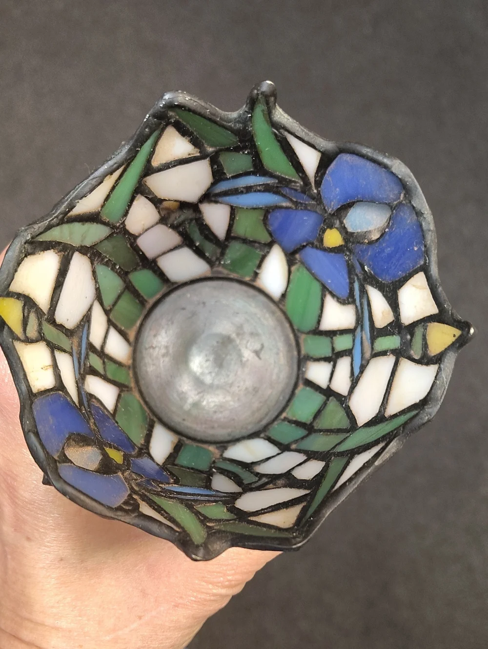 VTG PartyLite Stained Glass Votive Candle Holder 4